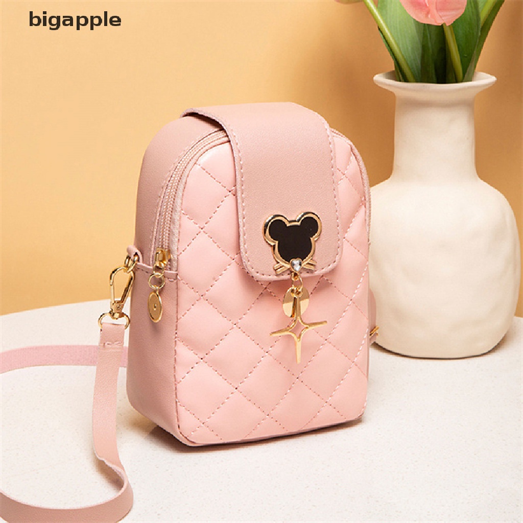 Túi Đeo Chéo Đựng Điện Thoại Họa Tiết Thêu Kim Cương Màu Trơn Phong Cách Retro Đơn Giản Dành Cho Nữ