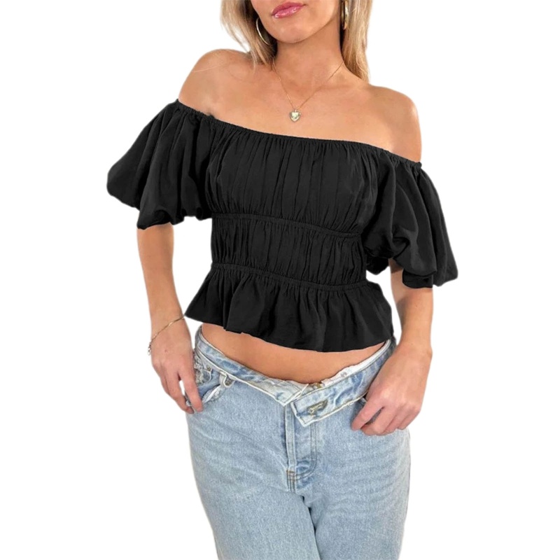 Áo Voan Tay Phồng Ngắn Thời Trang Mùa Hè Cho Nữ