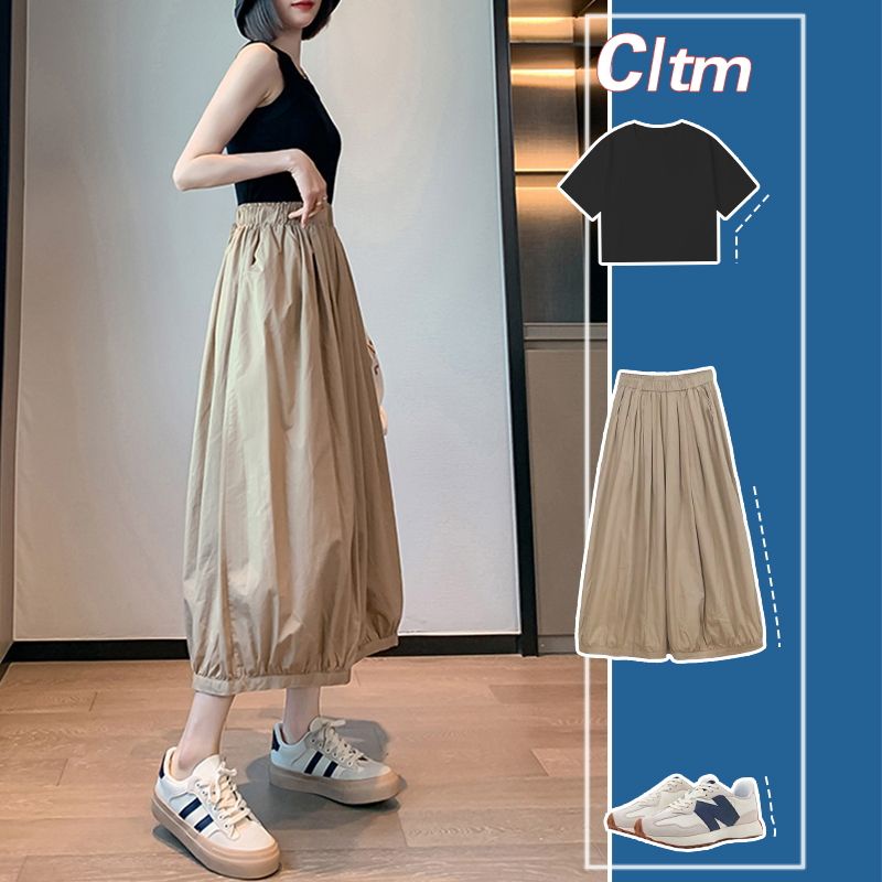 Quần Culottes Lưng Thun Cao Dáng Rộng Thời Trang Xuân Hè 2023 Cho Nữ
