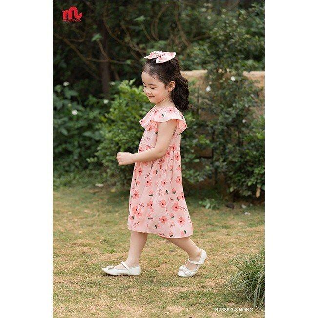 Váy thô hoa bé gái Riomio họa tiết cổ vai chờm 3,4,5,6,7,8,9 tuổi mềm mại dễ thương đi chơi dã ngoại RV389
