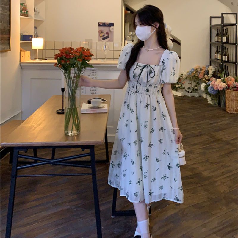 Đầm Công Chúa Tay Phồng In Hoa Thời Trang Mùa Hè Ngọt Ngào Dành Cho Nữ