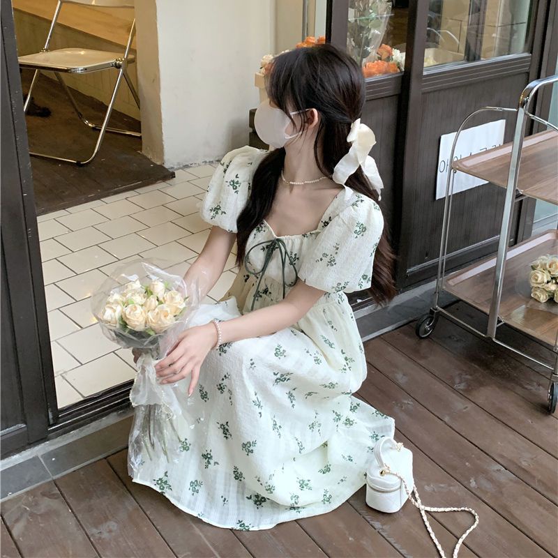 Đầm Công Chúa Tay Phồng In Hoa Thời Trang Mùa Hè Ngọt Ngào Dành Cho Nữ