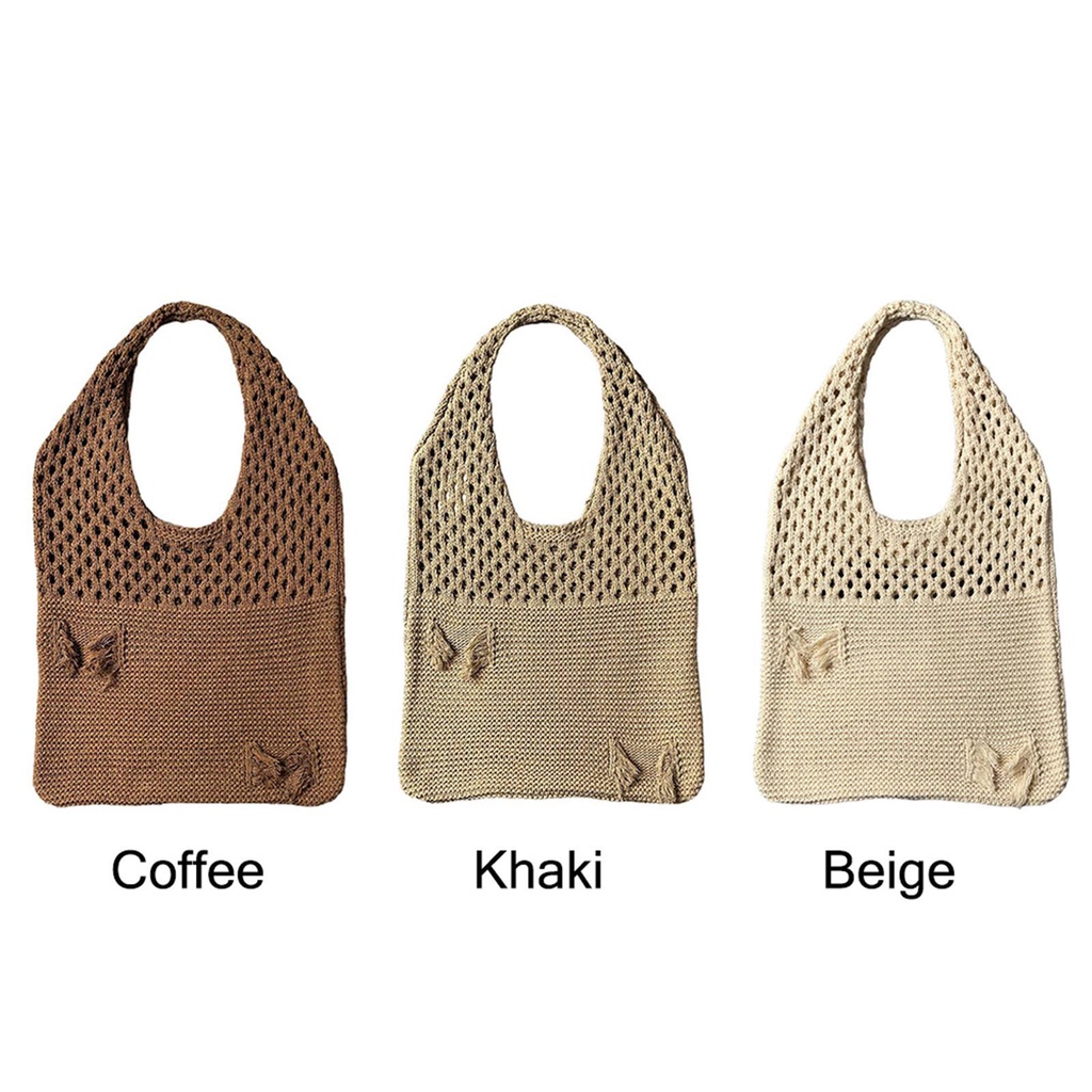Túi Tote Đeo Vai Đan Móc Thời Trang Xinh Xắn Cho Nữ
