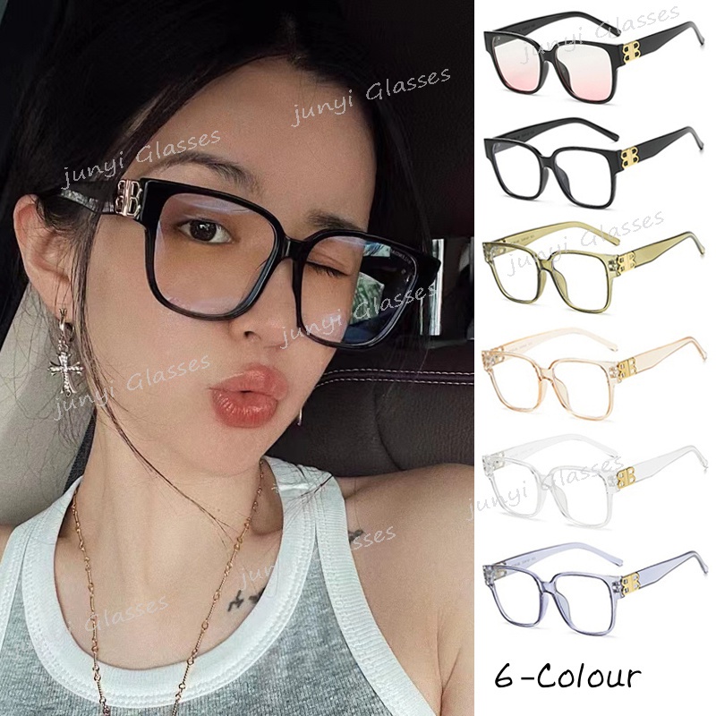 Kính Mát Gọng Vuông Chống Ánh Sáng Xanh Chống Bức Xạ Phong Cách Hàn Quốc Cho Nam Và Nữ