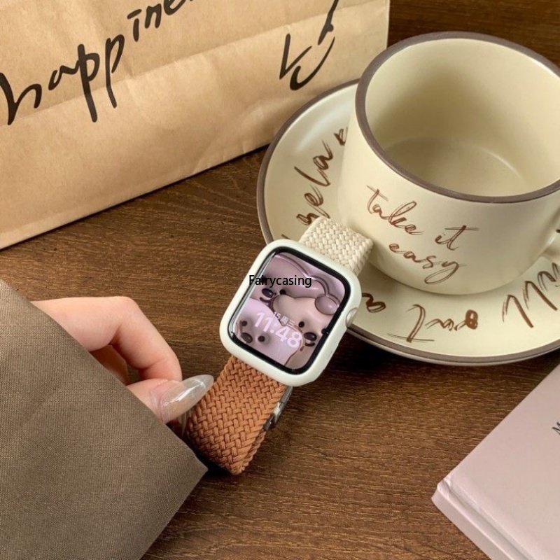 Dây Đeo Đồng Hồ Bằng Nylon Co Giãn Hai Màu Kích Thước 49mm 45mm 44mm 42mm 41mm 40mm 38mm Cho iWatch Serie Ultra 8 7 SE 6 5 4 3 2 1