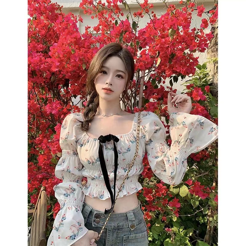 Áo Sơ Mi Dài Tay Thắt Nơ Eo Xinh Xắn Cho Nữ