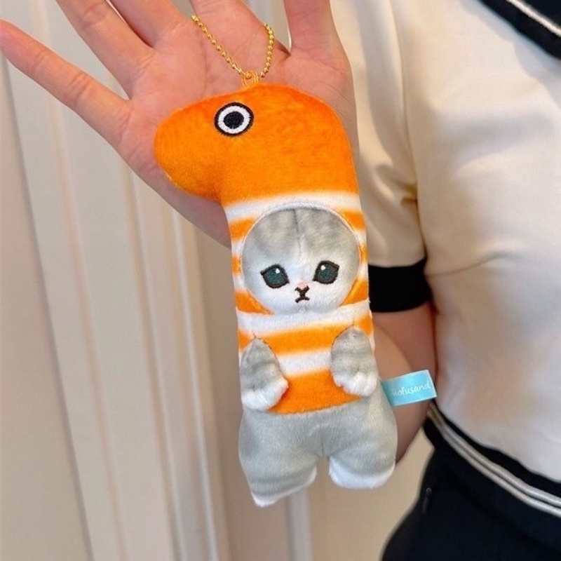 Móc Khóa Hình Mèo Bạch Tuộc / Cá Mập Nhồi Bông Dễ Thương