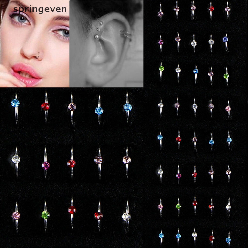 Set 40 Khuyên Mũi Thép Không Gỉ Đính Đá Cá Tính