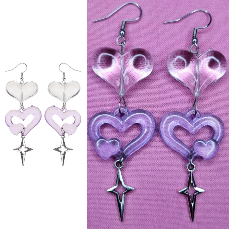 Bông Tai Hình Chữ Thập Đính Đá Thời Trang Valentines