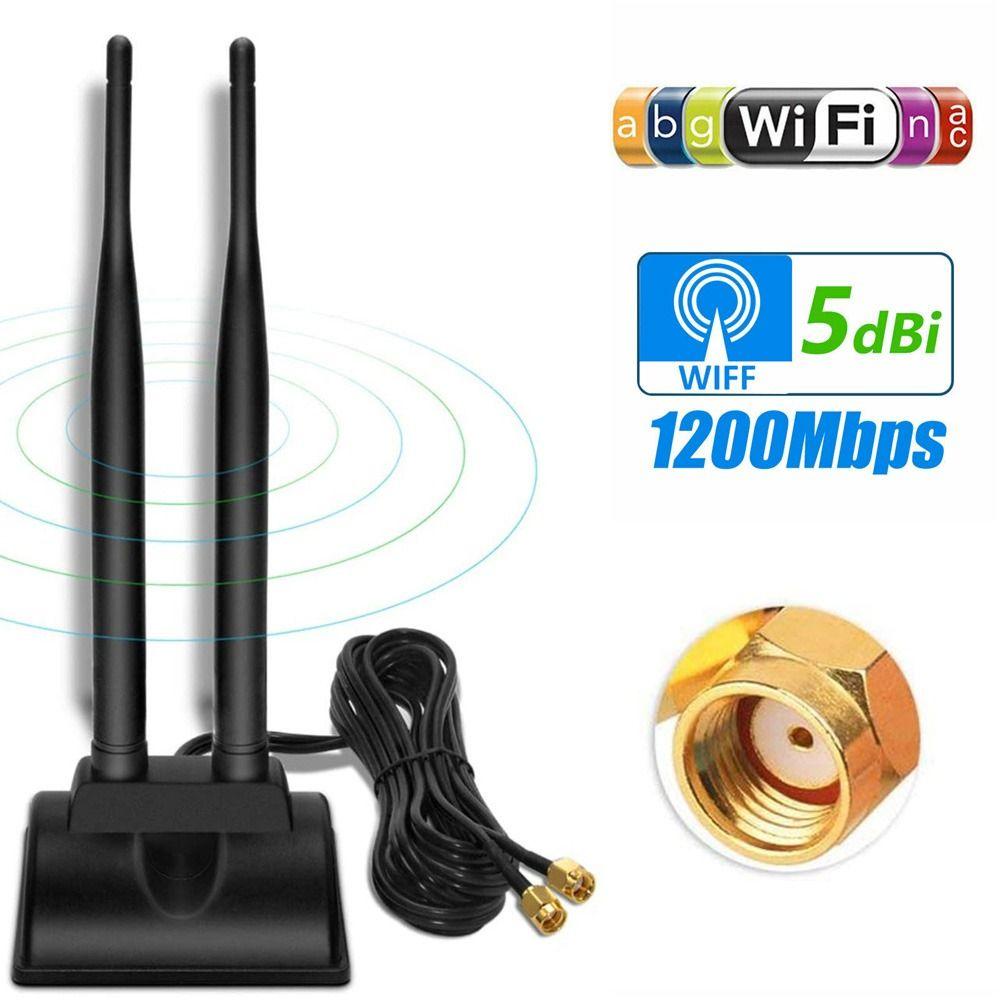 Ăng Ten MMLUCK WiFi Băng Tần Kép Kèm Dây Cáp Mở Rộng Cho Bộ Định Tuyến WiFi Không Dây SMA