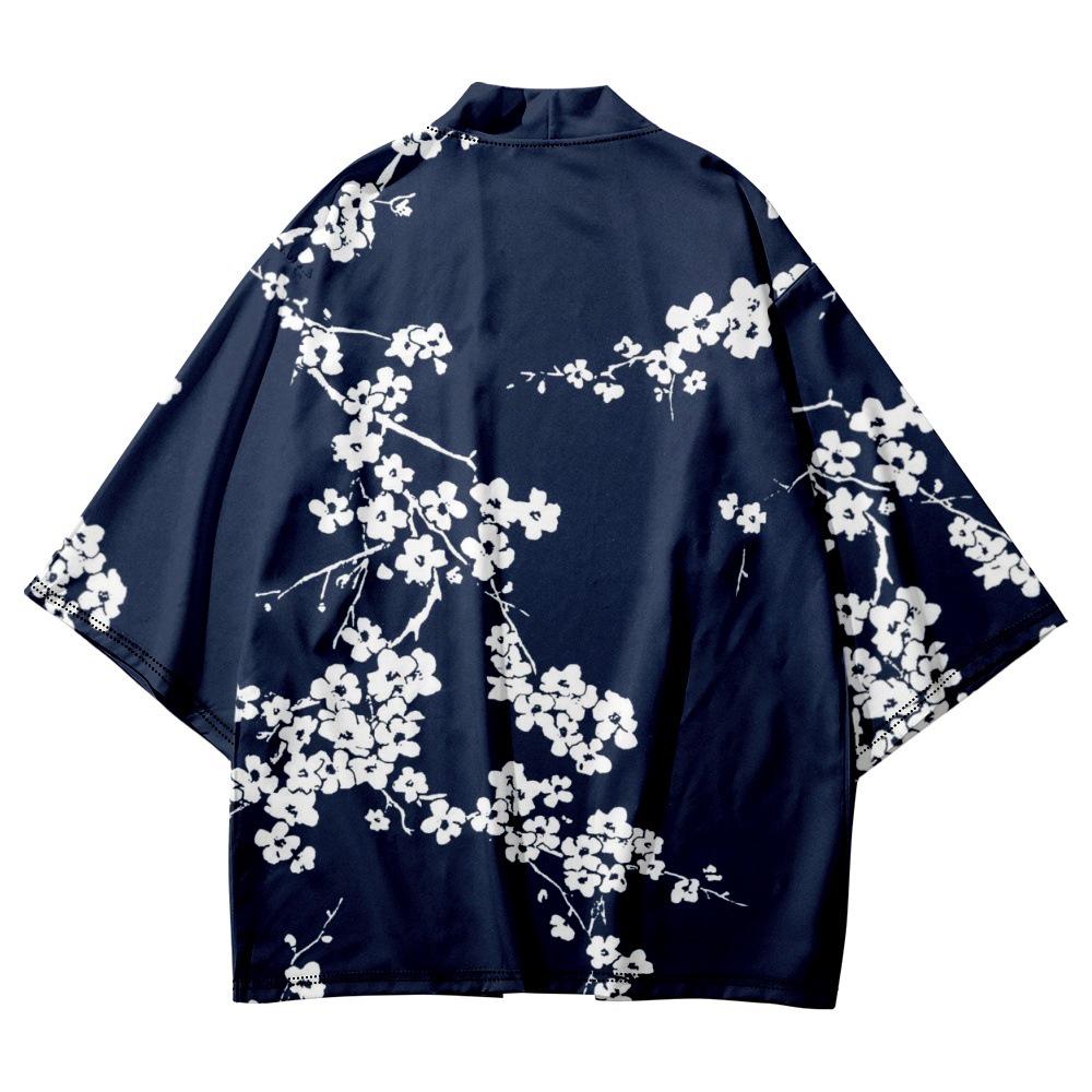 Áo Khoác Kimono In Hoa Đào Nhật Bản Thời Trang Cho Nam Nữ