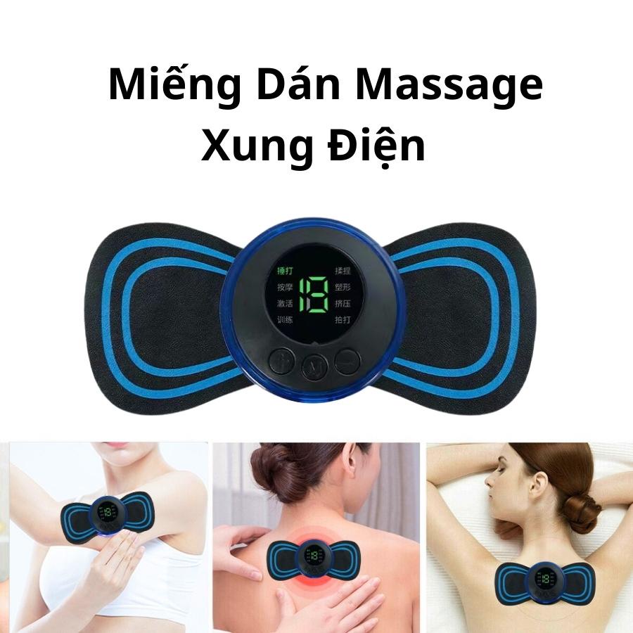 Máy massage mini EMS toàn thân, Miếng dán massage xung điện 8 chế độ tùy chỉnh massage tay chân, massage cổ vai gáy