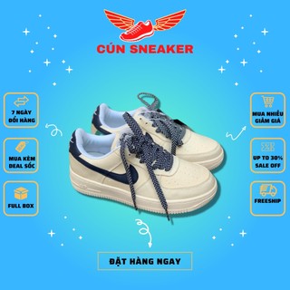 Giày thể thao AF1 canvas navi chuẩn sc Full Box - Giày sneaker ulzzang AF1 canvas xanh navy full size nam nữ full pk