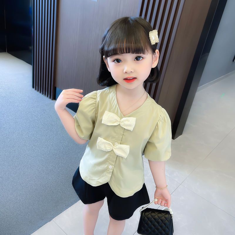 Set Đồ Mùa Hè 2 Món Gồm Áo Tay Cộc + Quần Ngắn Hợp Thời Trang Cho Bé Gái Từ 2 Đến 3-4 - 5-6 - 7-8 Tuổi