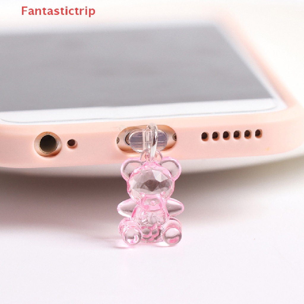 Nút Chống Bụi Cổng Sạc Điện Thoại Bằng Acrylic Hình Gấu Dễ Thương