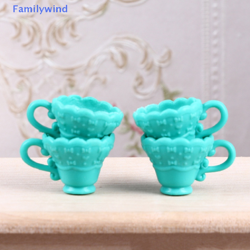 Set 4 Ly Cà Phê Mini Tỉ Lệ 1: 12 Dùng Để Trang Trí Nhà Búp Bê