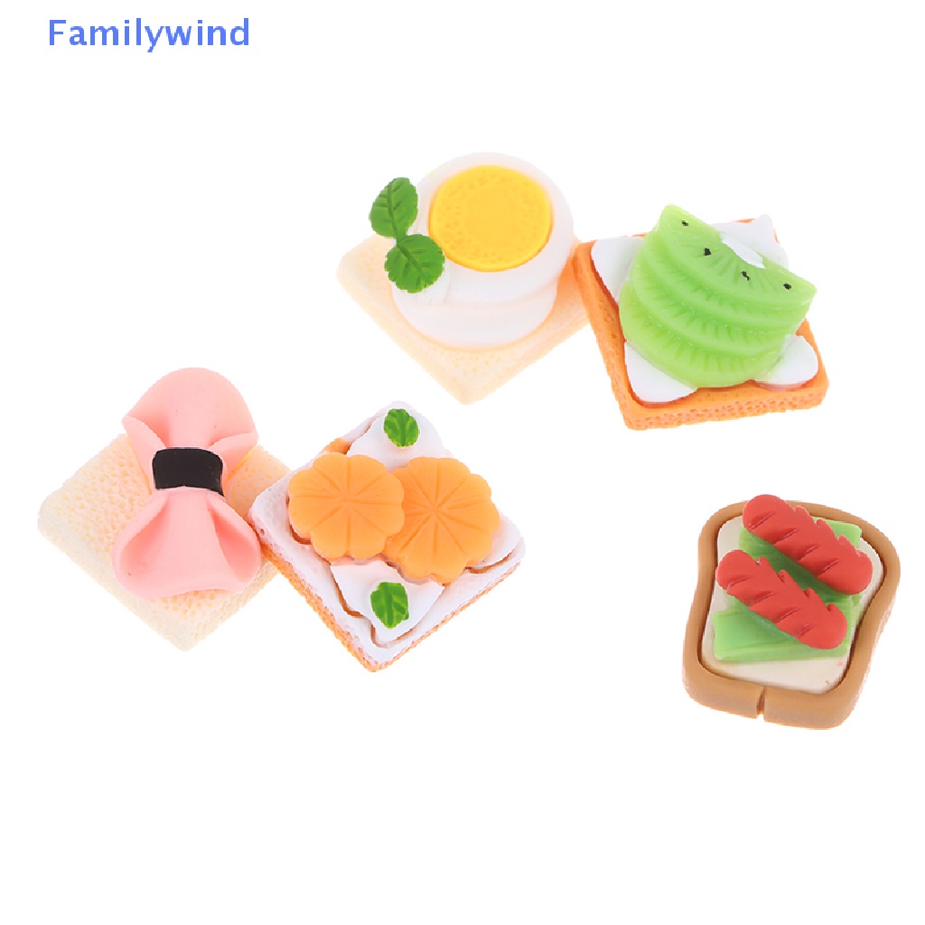 Set 5 Mô Hình Bánh Mì Tráng Miệng DIY Trang Trí Nhà Búp Bê