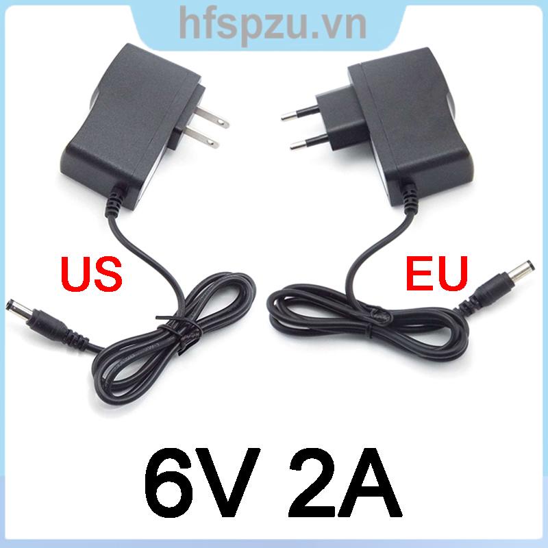 Bộ Sạc 6V 2A 2000ma AC DC Cho Đèn LED CCTV 5.5x2.5mm US / EU 100V-240V VNH2