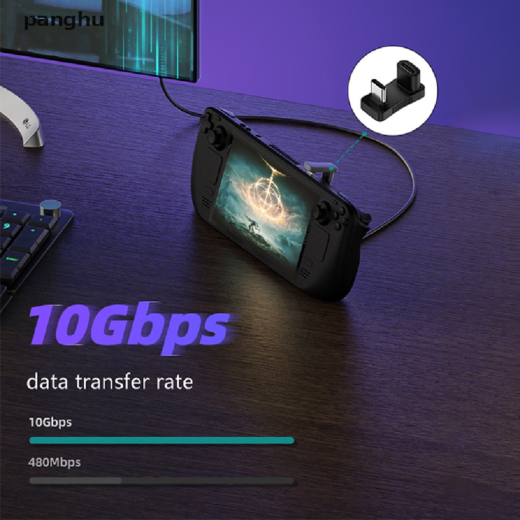 Bộ Chuyển Đổi Sạc Nhanh USB C 10Gbps 2 Trong 1 90 Độ Mở Rộng 100W