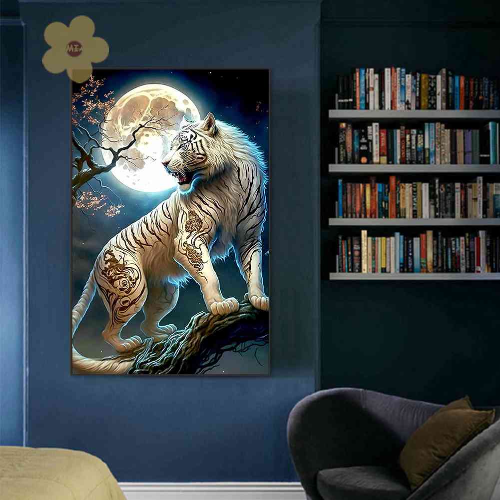 Tranh Đính Đá Kim Cương Toàn Bộ 5D DIY Hình Vẽ Hổ