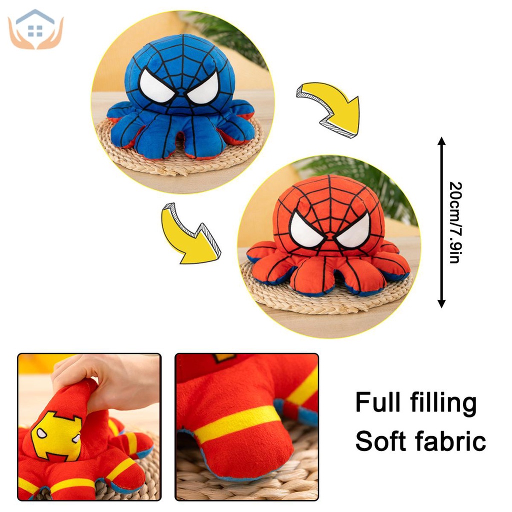 Thú Nhồi Bông Hình Bạch Tuộc / Người Nhện Hai Mặt Lật Cho Bé Tkc6368