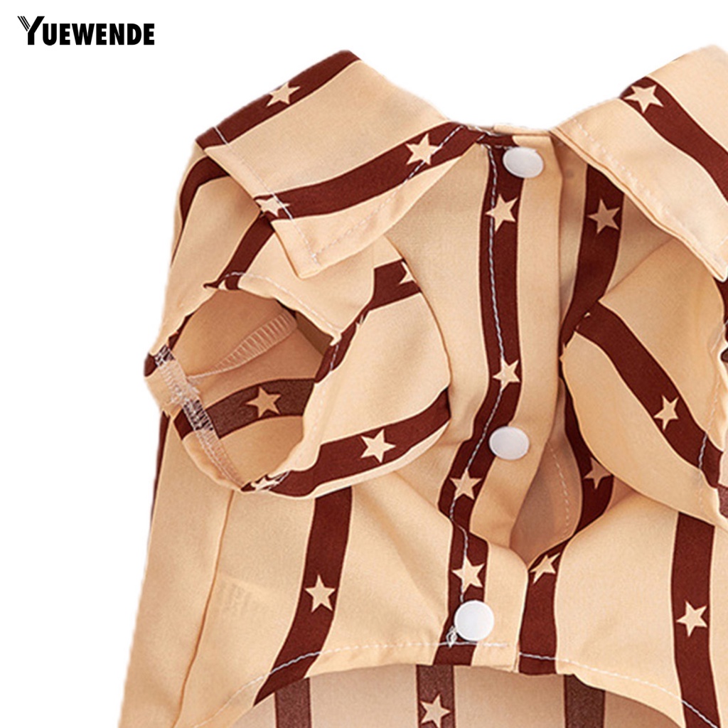 Áo Thun Họa Tiết Sọc Và Ngôi Sao Thời Trang Thấm Hút Mồ Hôi Cho Thú Cưng Yue.z