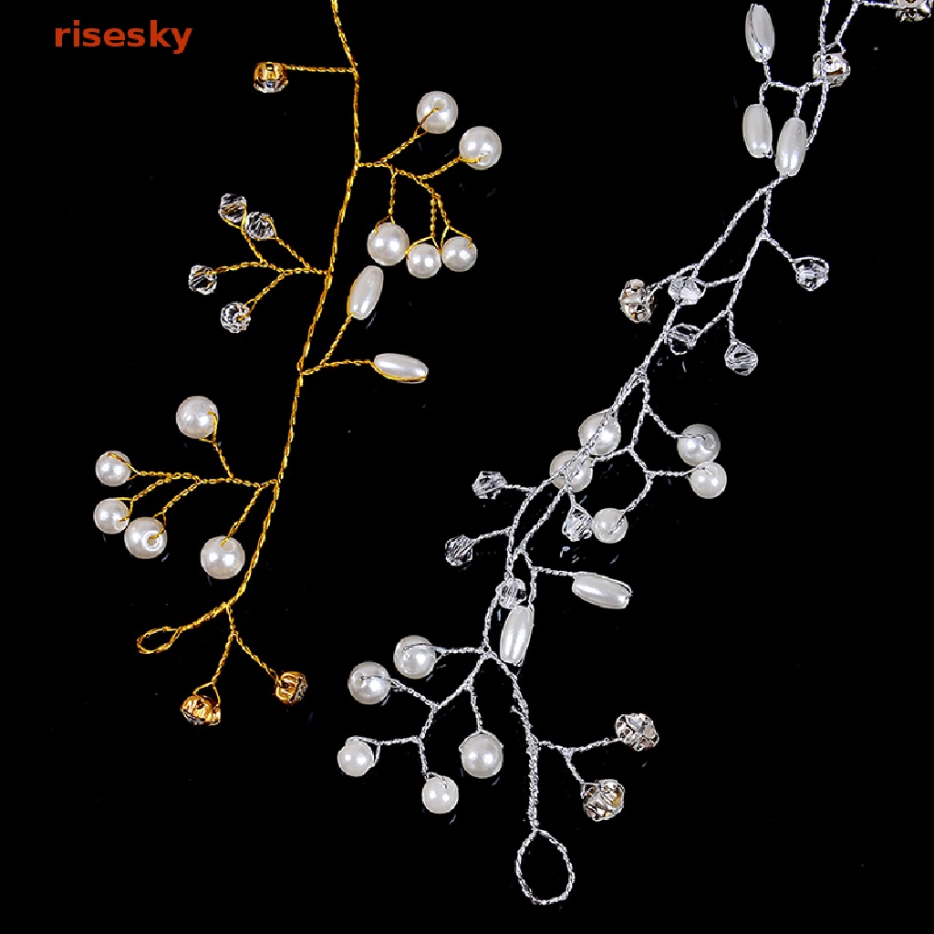 Băng Đô Đính Ngọc Trai Giả 50cm Cho Cô Dâu