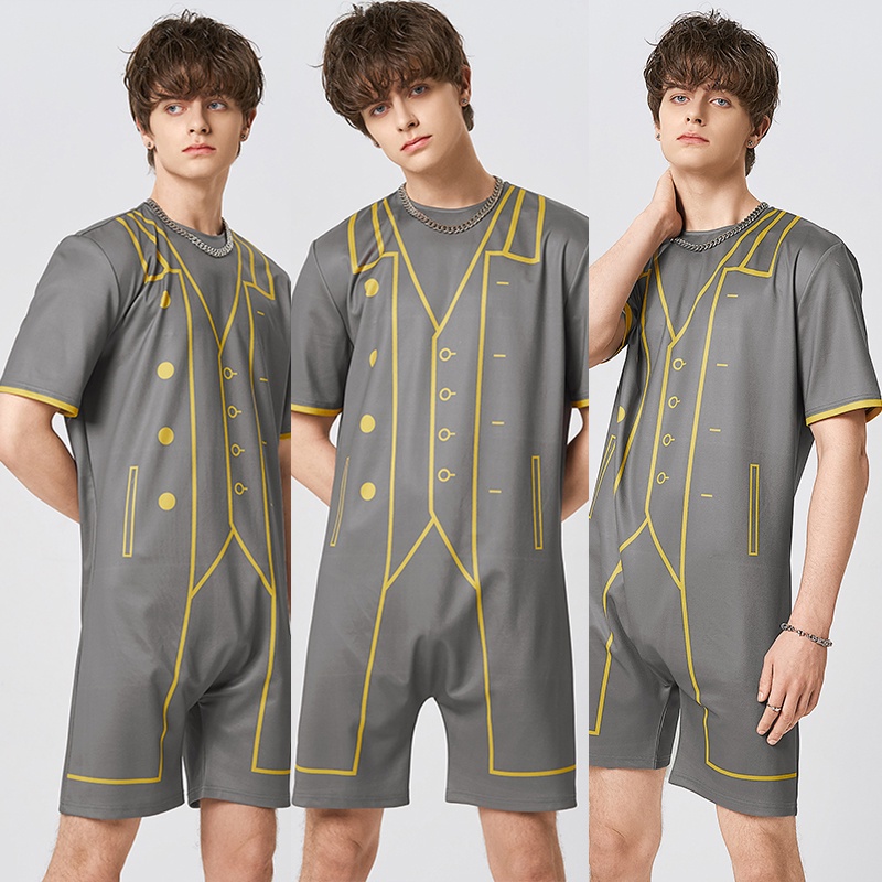 Bộ Áo Liền Quần Ngắn Tay INCERUN Thời Trang Cho Nam