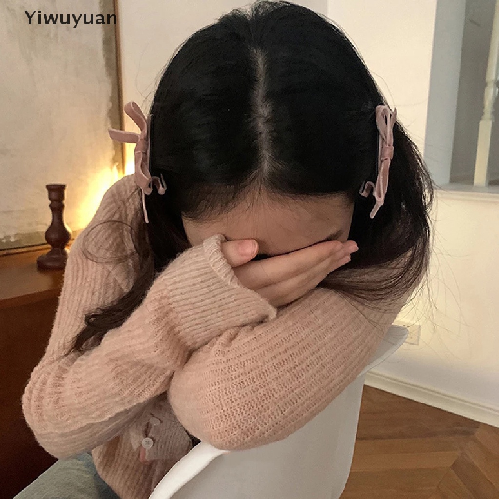 &lt; Yiwuyuan &gt; Kẹp Tóc Hình Nơ Bằng Nhung Phong Cách Vintage Cho Nữ Giảm Giá