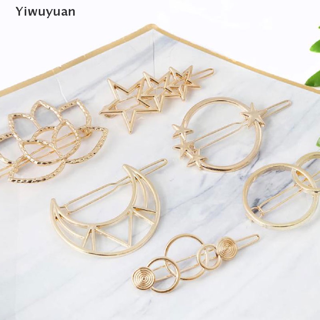 &lt; Yiwuyuan &gt; Kẹp Tóc Kim Loại Tạo Kiểu Tóc Hình Học Rỗng Sang Trọng Cho Nữ Đang Giảm Giá