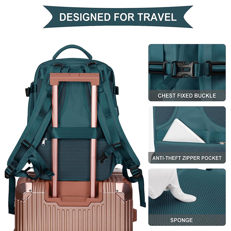 Ba Lô Thể Thao Bằng Polyester Chống Thấm Nước Kèm Cổng Sạc USB Tiện Dụng Cho Nữ