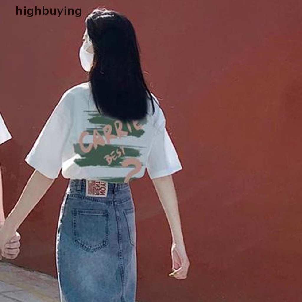 Áo Thun Tay Ngắn Cổ Tròn In Chữ Phong Cách Retro Cho Nữ