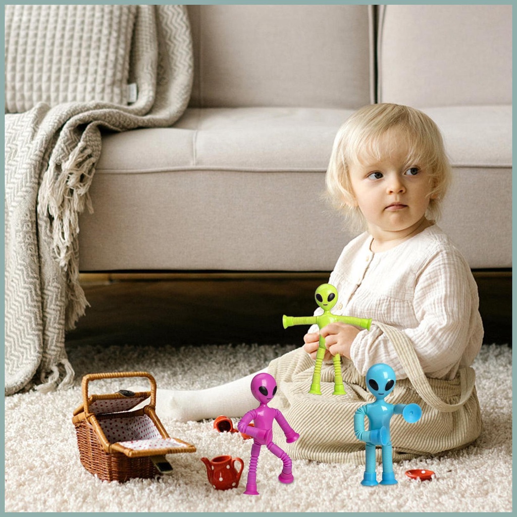 Đồ Chơi Giải Nén Co Giãn Hình Người Ngoài Hành Tinh Màu Dạ Quang