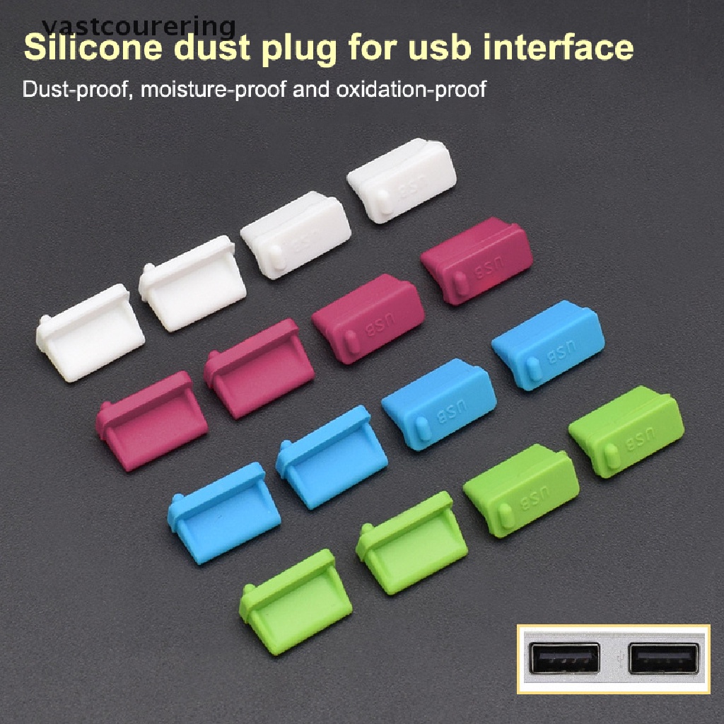 Bộ 10 Nút Bịt Cổng USB 3.0 / USB 2.0 Chống Bụi Bằng Silicon Nhiều Màu Tiện Dụng Cho Laptop / Máy Tính / Điện Thoại