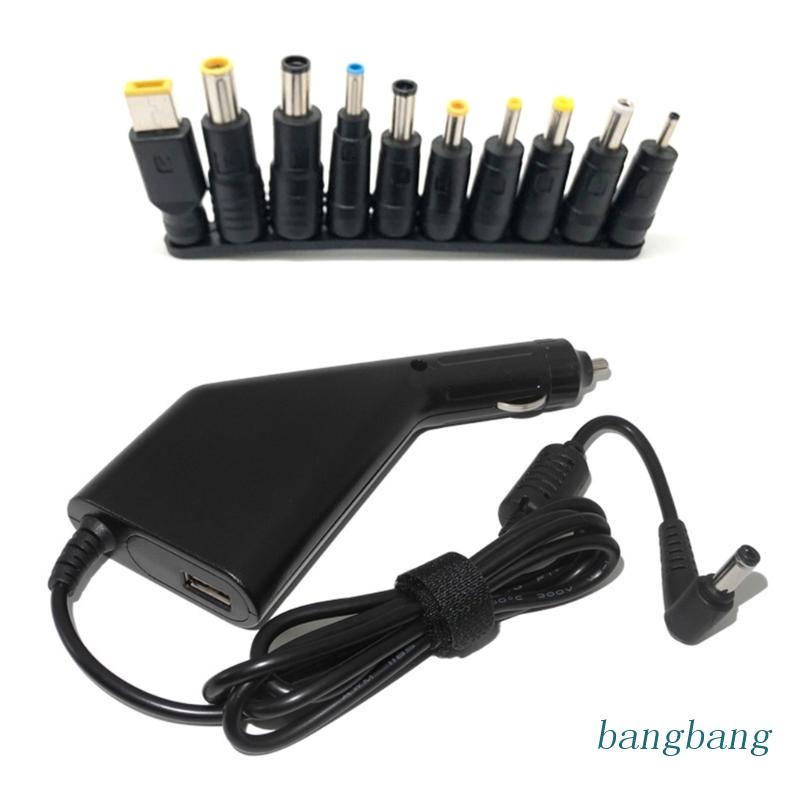 Củ Sạc Xe Hơi 45W-65W-90W DC11-15V Sang 19V 4.74A Với 10 Phích Cắm Cho Máy Tính Notebook