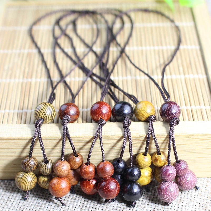 Dây Chuỗi Hạt Gỗ Đàn Hương Nhỏ Đơn Giản Độc Đáo Trang Trí Điện Thoại Di Động Cho Nam Nữ