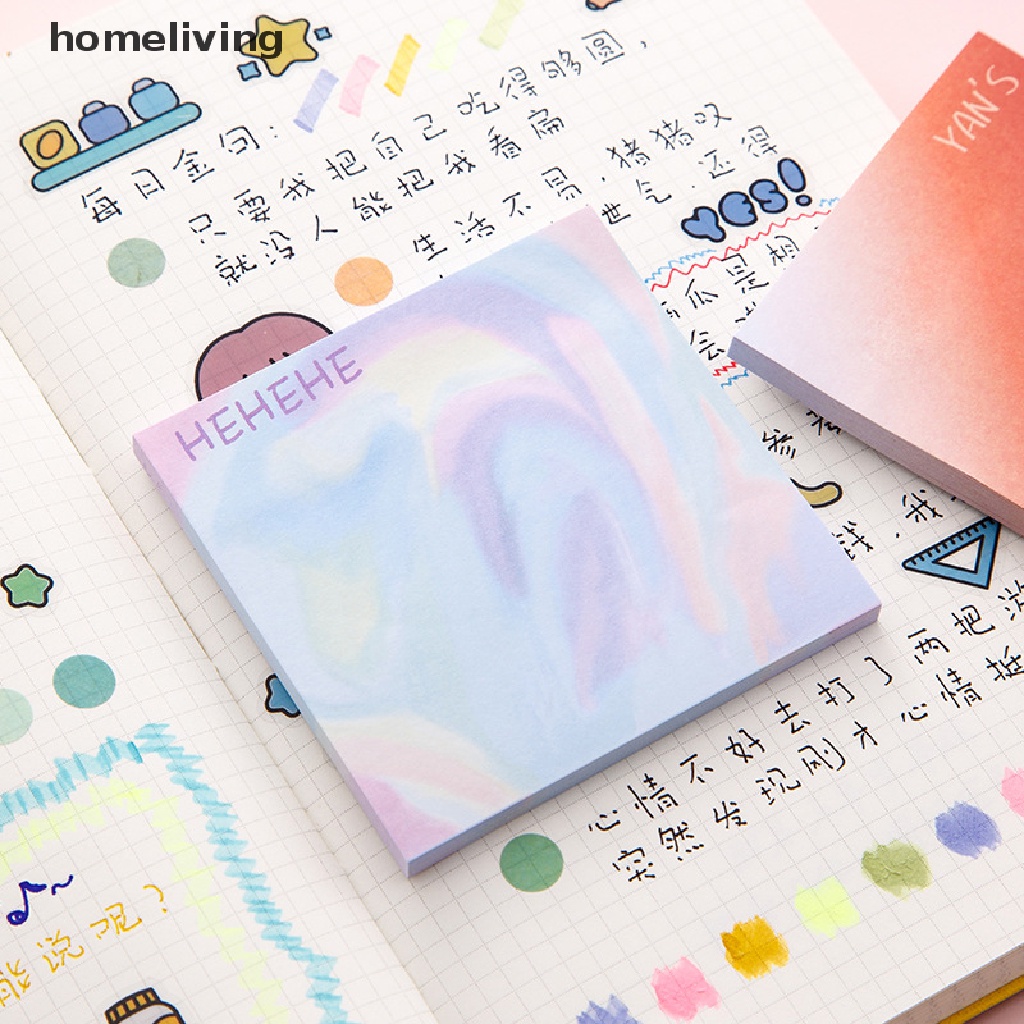 Bộ 50 Tờ Giấy Ghi Chú Hình Vuông Màu Sắc Gradient Đơn Giản Sáng Tạo Sổ Ghi Chú Màu Sắc Macaron Xinh Xắn