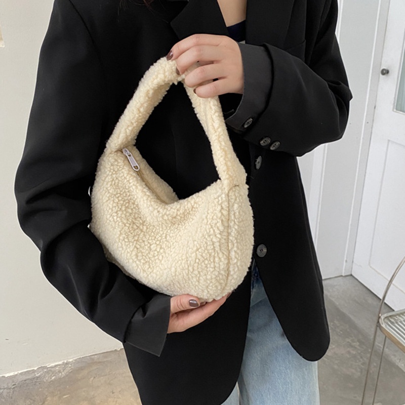 Túi Xách Lông Nhung Mềm Mại Thiết Kế Đơn Giản Thời Trang Cho Nữ