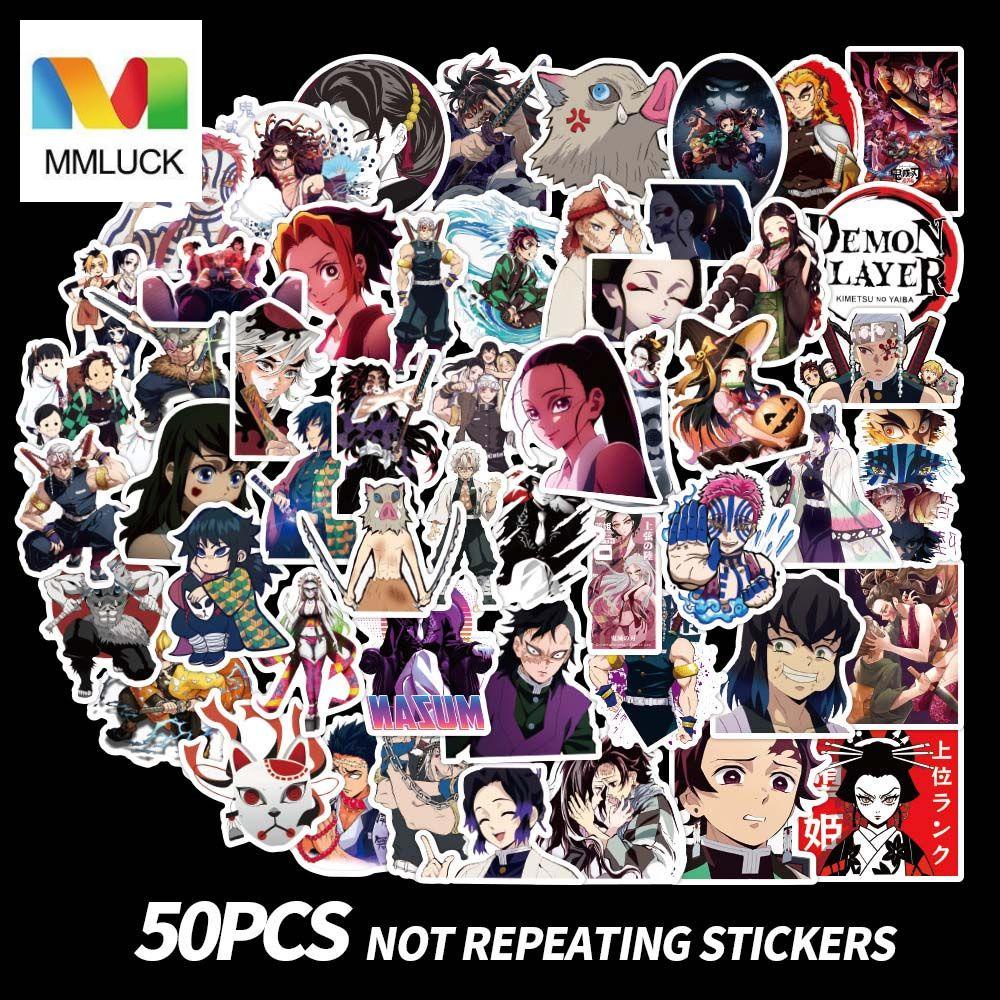 Set 50 Miếng Dán Hình Anime Demon Slayer DIY Trang Trí Sổ Tay