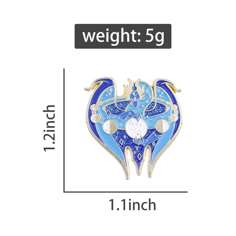 Huy hiệu cài áo MISS ZOE thiết kế rồng mặt trăng hoạt hình đáng yêu xinh xắn