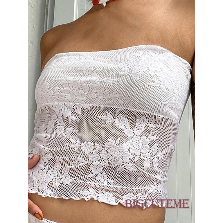 Bộ Trang Phục 2 Mảnh Gồm Áo Ren Hở Lưng Màu Trơn Và Chân Váy Chữ A Mini Co Giãn Thời Trang Cho Nữ