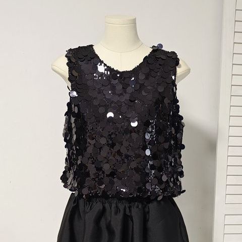 Áo Không Tay Đính Kim Sa Lấp Lánh Thời Trang Cho Nữ