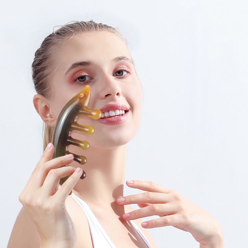 Lược Chải Tóc Massage Toàn Thân Hình Cá Mập Bằng Đá Meridian