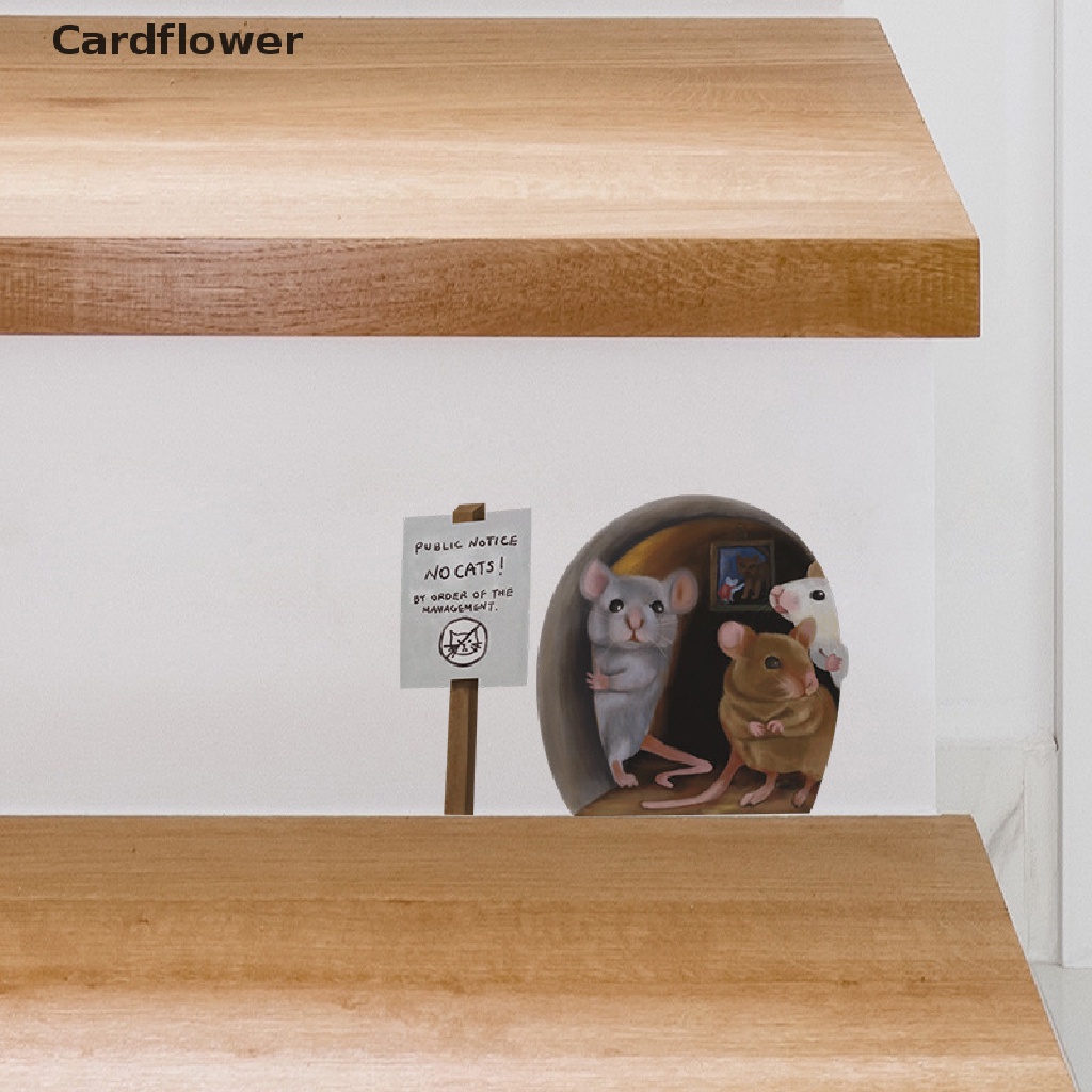 < Cardflower > Miếng Dán Tường Hình Chú Chuột Nhỏ Dễ Thương Sáng Tạo Thực Tế