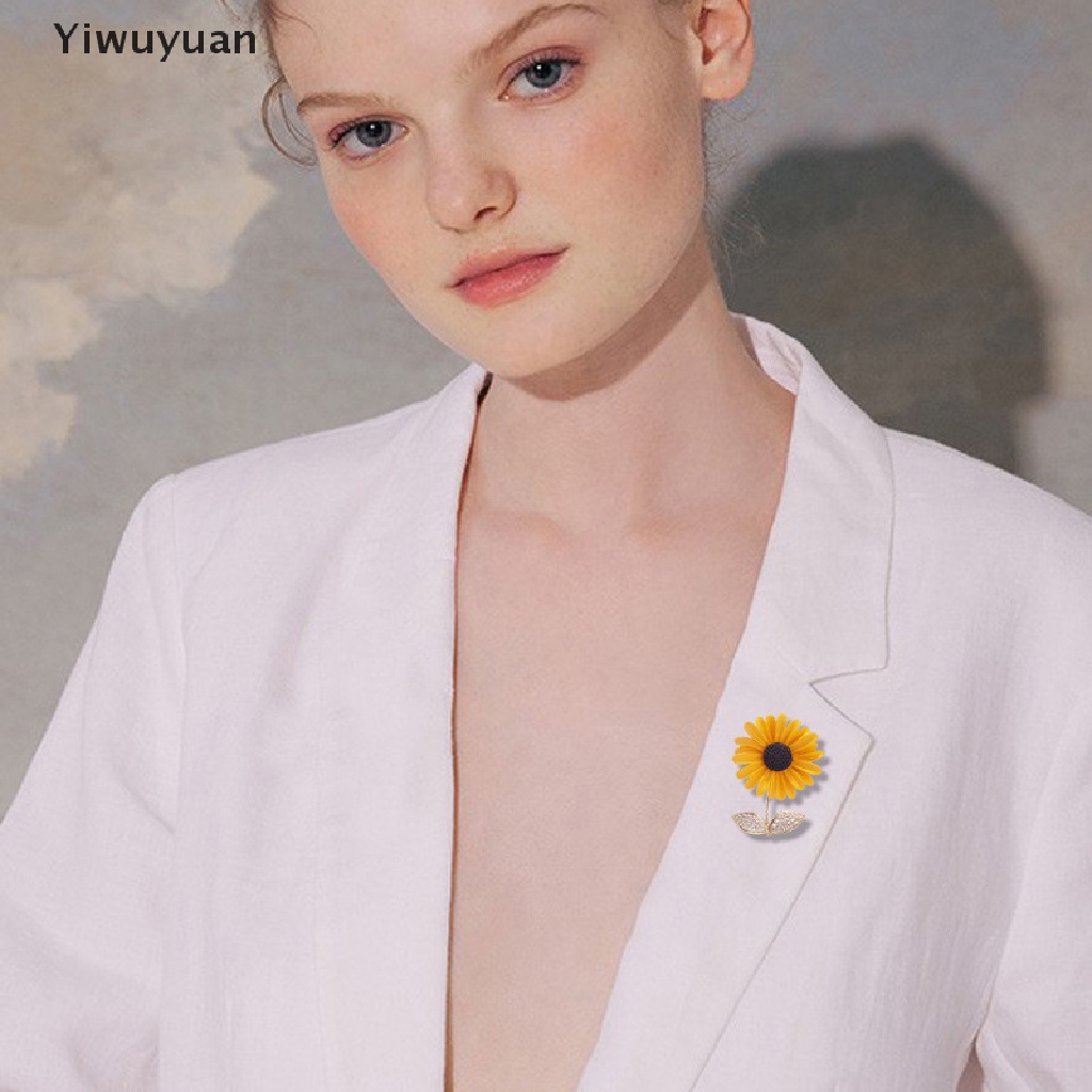 < Yiwuyuan > Ghim Cài Áo Hình Hoa Hướng Dương Tráng Men Unisex Làm Đẹp Văn Phòng Bán Chạy