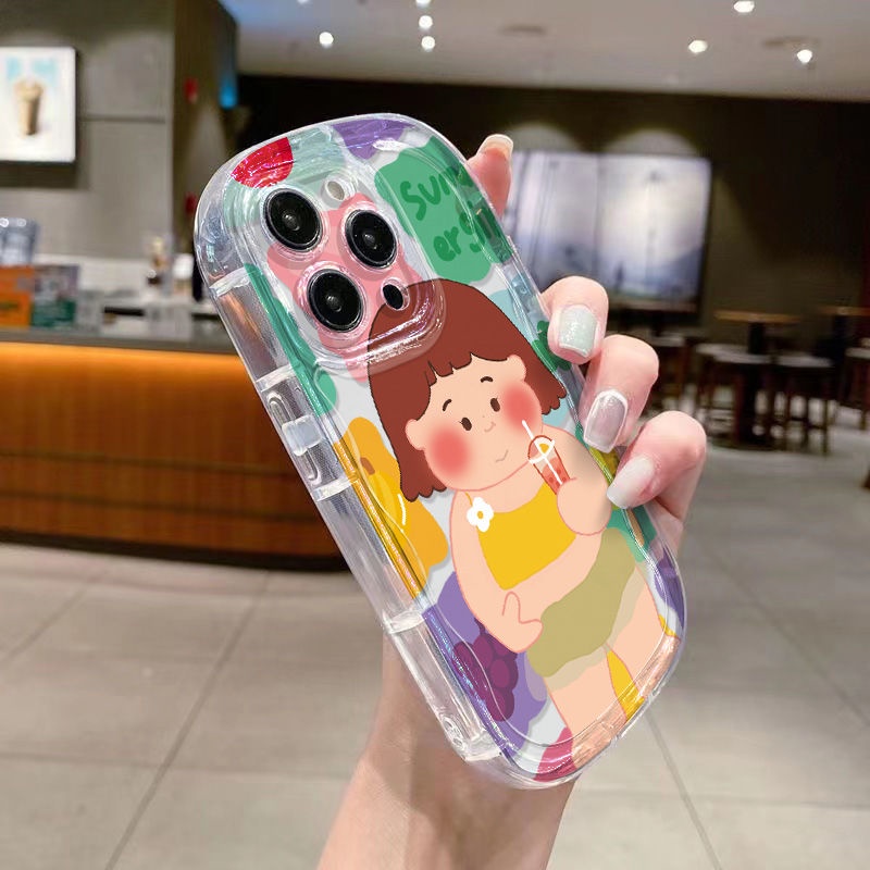 ✅Ốp Điện Thoại Mềm Trong Suốt Chống Sốc Hình Cô Gái Uống Trà Sữa Cho Iphone 8p xr11promax 12iPhone14 13 / xs7 CTTA