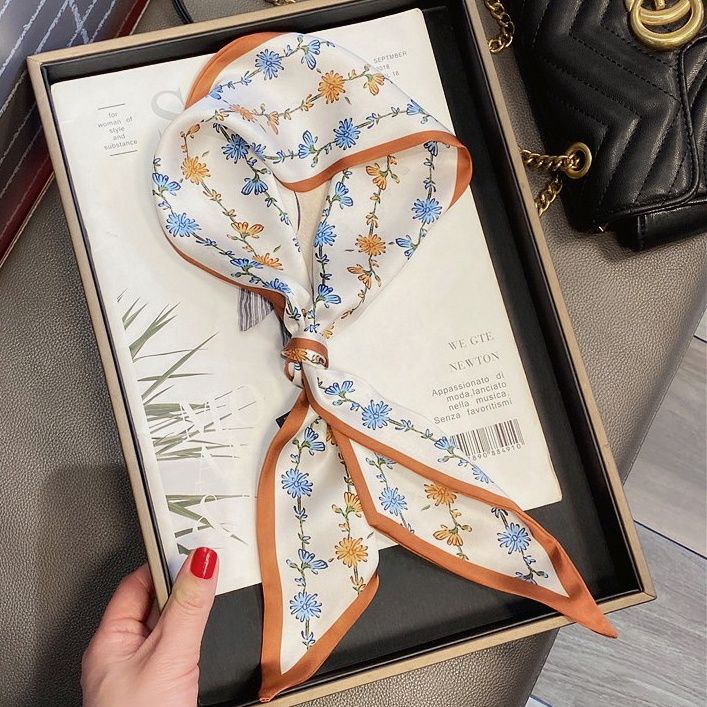 Khăn Quàng Cổ Dài Đa Năng In Họa Tiết Hoa Cổ Điển