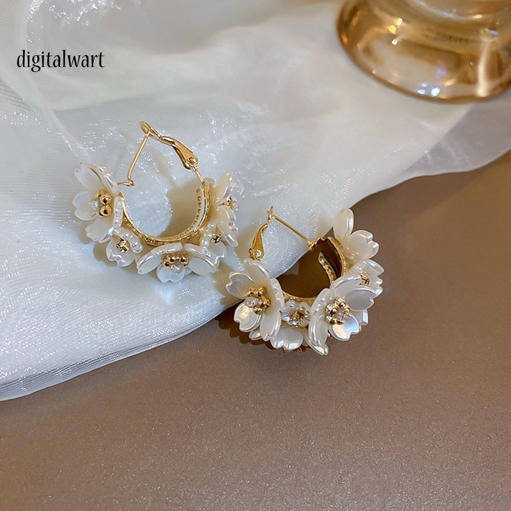 Kỹ Thuật Số| 1 Đôi Bông Tai Tròn Đính Đá Lấp Lánh Thời Trang Dành Cho Nữ