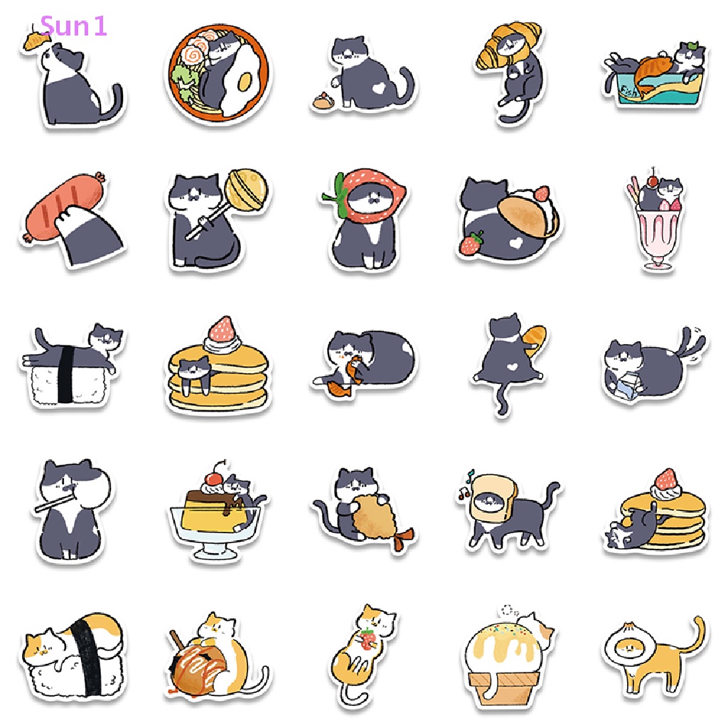 Set 50 Nhãn Dán Hoạt Hình Graffiti Trang Trí Xe Hơi / Xe Máy / Laptop