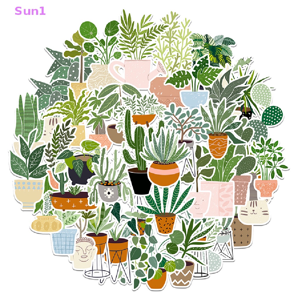 Sun1 > 44 Nhãn Dán Graffiti Họa Tiết Cây Xanh Hoạt Hình Trang Trí Hành Lý / Xe Hơi / Máy Tính Bảng / Điện